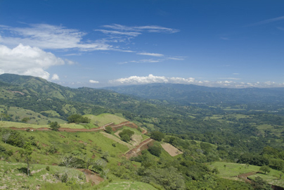 Access road switchbacks through Orchid Point Estates